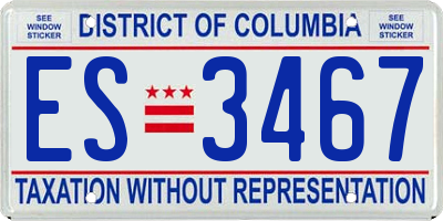 DC license plate ES3467