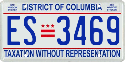 DC license plate ES3469