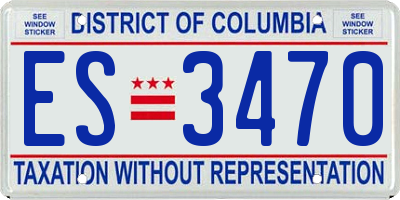 DC license plate ES3470