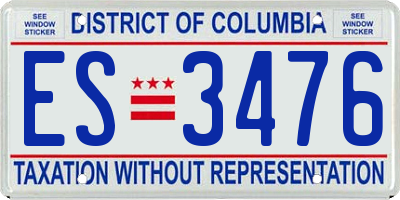 DC license plate ES3476