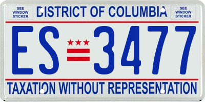 DC license plate ES3477
