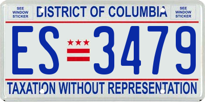 DC license plate ES3479
