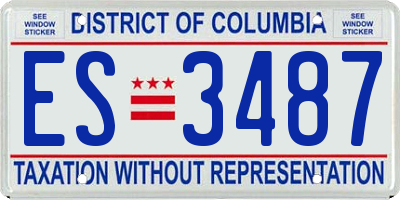 DC license plate ES3487