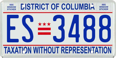 DC license plate ES3488