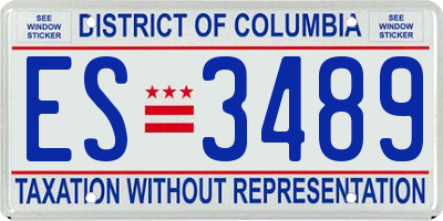 DC license plate ES3489