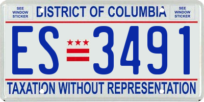 DC license plate ES3491