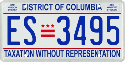 DC license plate ES3495