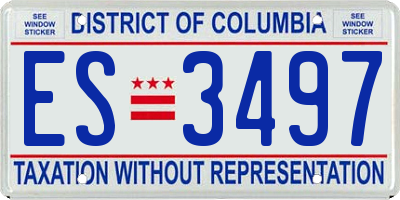 DC license plate ES3497