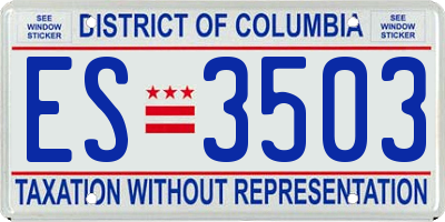 DC license plate ES3503