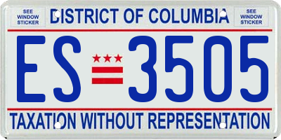 DC license plate ES3505