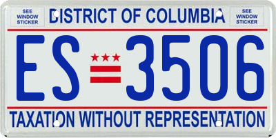 DC license plate ES3506