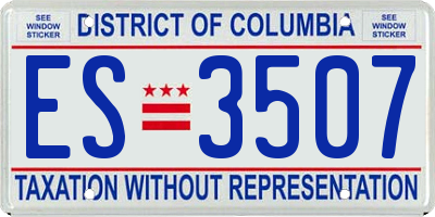 DC license plate ES3507