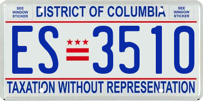 DC license plate ES3510