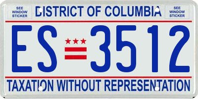 DC license plate ES3512