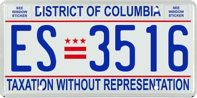DC license plate ES3516
