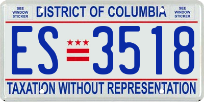 DC license plate ES3518