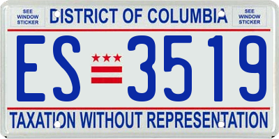 DC license plate ES3519