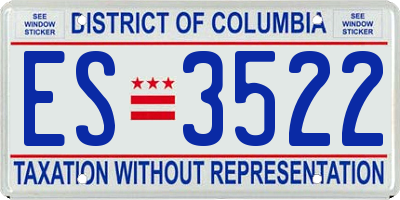 DC license plate ES3522