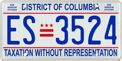 DC license plate ES3524