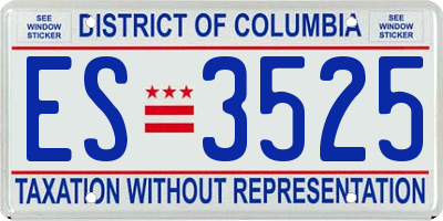 DC license plate ES3525