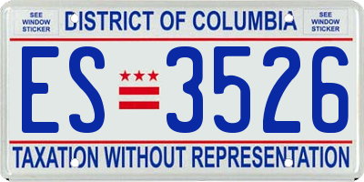 DC license plate ES3526