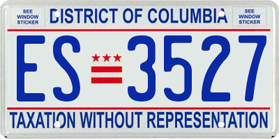 DC license plate ES3527