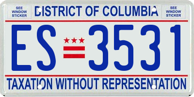 DC license plate ES3531