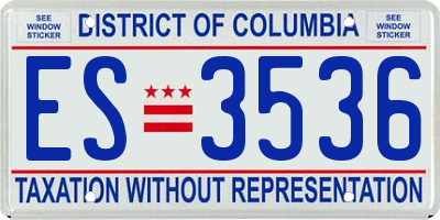 DC license plate ES3536
