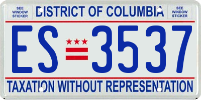 DC license plate ES3537