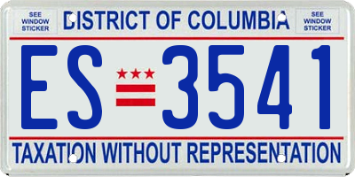 DC license plate ES3541