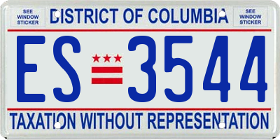 DC license plate ES3544
