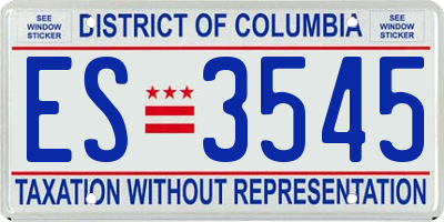 DC license plate ES3545