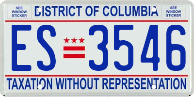 DC license plate ES3546