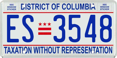 DC license plate ES3548