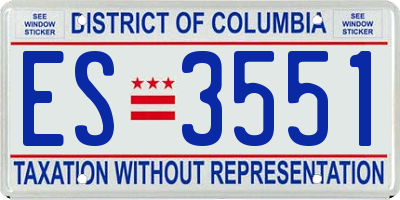 DC license plate ES3551