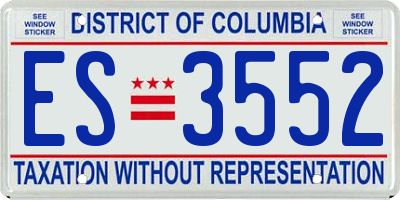 DC license plate ES3552