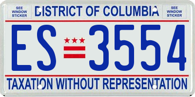 DC license plate ES3554