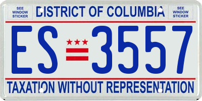 DC license plate ES3557