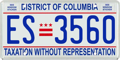 DC license plate ES3560
