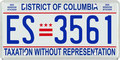 DC license plate ES3561