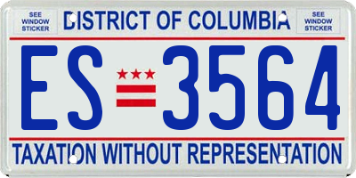 DC license plate ES3564