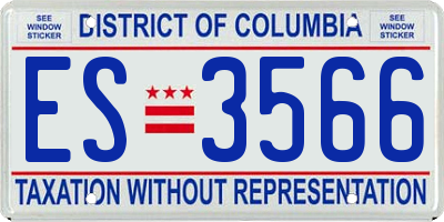 DC license plate ES3566
