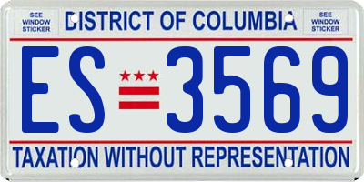 DC license plate ES3569