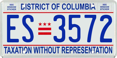 DC license plate ES3572