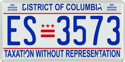 DC license plate ES3573