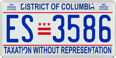 DC license plate ES3586