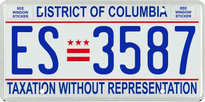 DC license plate ES3587