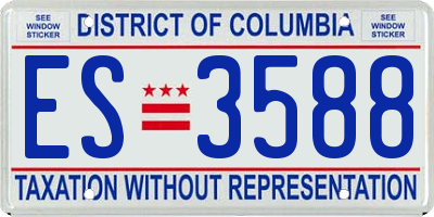 DC license plate ES3588