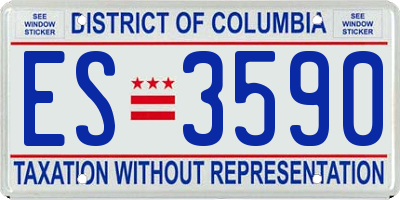 DC license plate ES3590