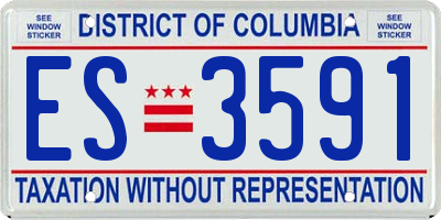 DC license plate ES3591